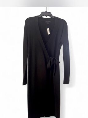 Banana Republic Black Wrap Sweater Dress NWT Size S